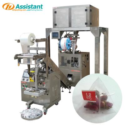 China CLOTHING Automatic triangle pyramid silk tea bag packing machine for inner and outer tea bag for sale