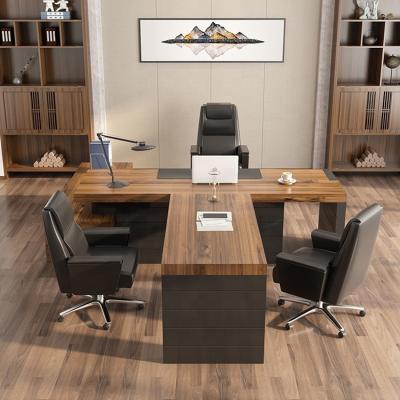 China Extendable L shape office executive office furniture with extended T shape schreibtisch CEO office desk table for sale