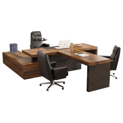 China L+T Shape Executive Boss Director Luxury Office Extendable Extendable Desk L+T Office CEO Furniture Desk for sale