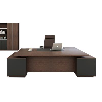 China Multi L Shape Luxury Wooden Executive MDF Desk Modern Manager Chair Drawer Desk Table For Single Person Office Furniture for sale