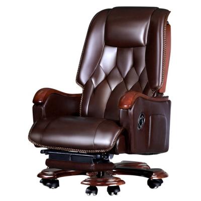 China (Size) Boss CEO Office Chair High Massage Solid Wood Office Chair Adjustable Luxury Back Extended Chair for sale