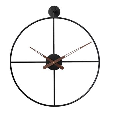 China Wholesale Antique Luxury Creative Wall Clock Home Decoration Round Lights Metal Hands Decorative Wall Clock for sale