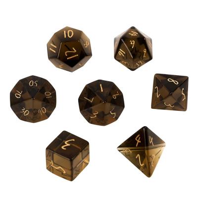 China Solid dnd die cut wholesale custom polyhedral crystal DND gemstone dies set 16mm dungeons and dragons ore game dies D&D gemstone die set for sale