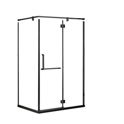 China Ningjie Modern Single Frameless Shower Door Matte Black Frameless Shower Door Cheaper Door for sale