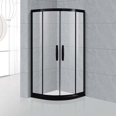 China Ningjie Modern Cheap Corner Shower Door Stainless Steel Sliding Glass Enclosure for sale