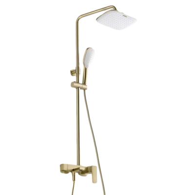 China With Ningjie New Design Sliding Bar Bathroom Brass Shower Set Full Wall Mounted Shower Faucet for sale