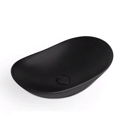 China Ningjie New Color Round Shape French Black Ceramic Wash Basin for sale