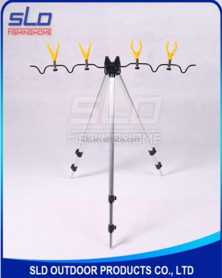 China Aluminum. aluminum triangle fishing rod pod with 6 rods rest in nylon carry bag for sale