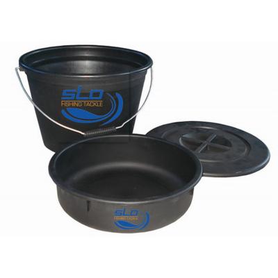 China Plastic Fishing Accessories 25L Plastic Bucket With Lid And A Basin For Bait For Fishing Storage for sale