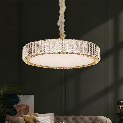 China 2022 Modern Post Modern Luxury Chandeliers Round LED Crystal Pendant Light Fixtures Decorative for sale