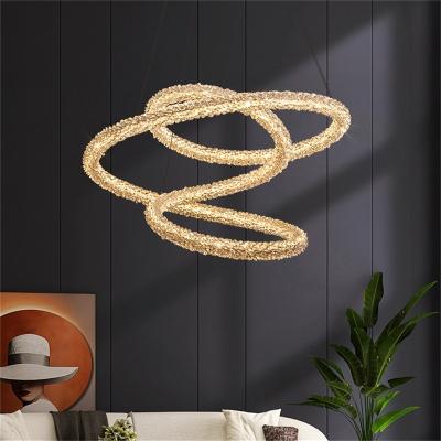 China Decorative Gold Crystal Pendant Lamp Fancy Lights Modern Creative Chandelier LED Fixtures For Home for sale