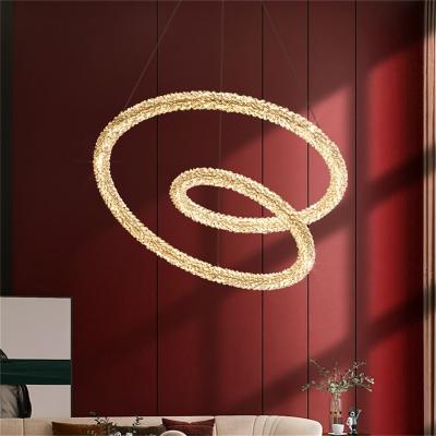 China Modern Gold LED Creative Fixtures Lamp Crystal Lights Luxury Pendant Lighting Chandelier for sale