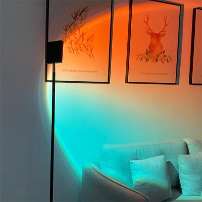 China Modern Simple Sunset Red Metal LED Decorative For Home Indoor Floor Lamp Standing Lights for sale