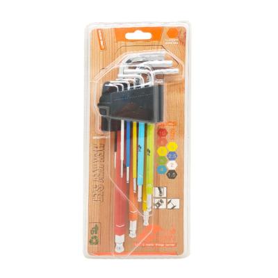 China Easy To Insert When Use 9pcs Color Magnetic Allen Hex Wrench Tool Kits for sale