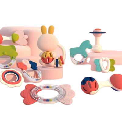 China Toy Alilo 10PCS Soft Food Grade BPA Free Super Soft Ratchets Silicone Teether Newborn Baby Toys Set for sale