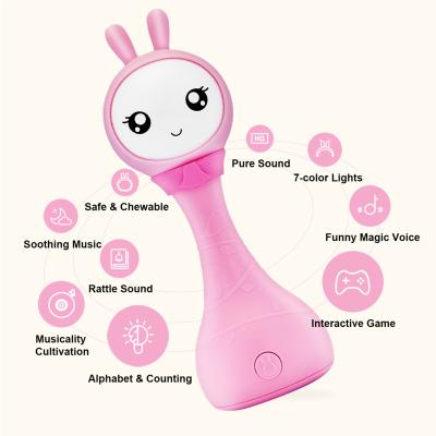 China Toy Alilo Wholesale Bunny Music Soft Smart Silicone Teether Educational Children Jigsaw Toys for sale