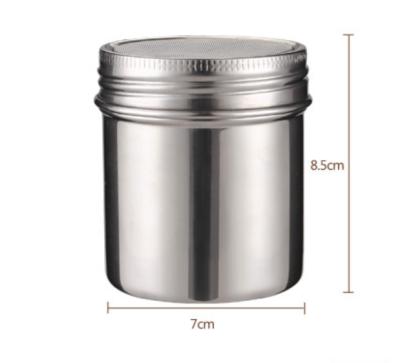 China Viable Stainless Steel Seasoning Shaker For Roast / Sugar Chocolate Cocoa Powder Can Salt Pepper Shaker for sale