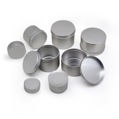 China Recyclable Empty Aluminum Jar Metal Round Tin Cans Cosmetic Candy Cans Candle Packaging Box Square Aluminum Containers Snap Lid Tin for sale