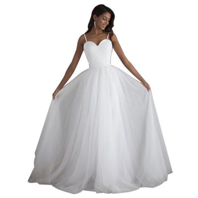 China Anti-Static Spaghetti Tie Maxi Gowns Womens Wedding Dress for sale