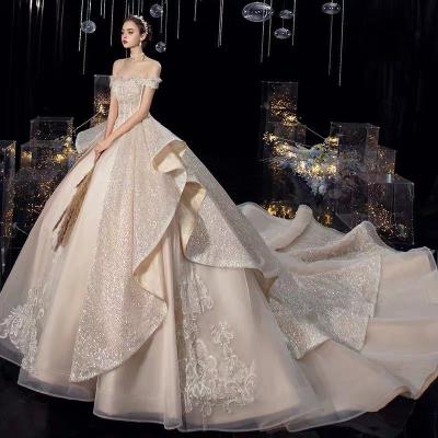 China Sweetheart Collar Waist Anti-Static Slim Towing Bride Wedding Dress for sale