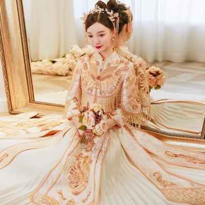 China Full Embroidery Traditional Chinese Style Anti-Static Wedding Dress for sale