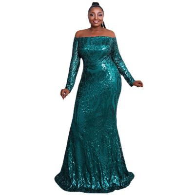 China Anti-Static Sequins Full Sleeve Maxi Women Gown Evening Dress for sale