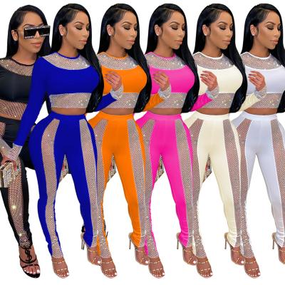 China QUICK DRY Women's 2 Piece Crop Top Wrapped Pencil Pants Two Piece Set for sale