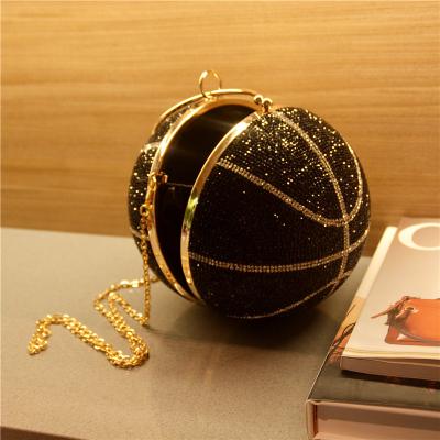 China Eco-Friendly Designer Round Bling Ball Clutch Dinner Purse Ladies Soccer Party Handbag Luxury Eco-Friendly Handbags for sale