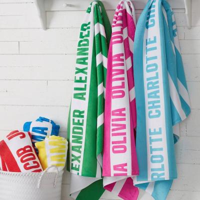 China Classic Beach Stripe Personalized Beach Towel 30x60 for sale