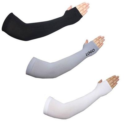 China QUICK DRY compression arm cooling sleeves with thumbholes for sale