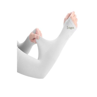 China Logo Outdoor Prevent Bask In Breathable Customized Ice Silk Arm Sleeves for sale