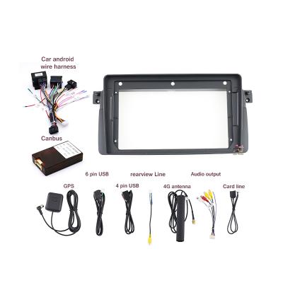 China BMW E46 9inch Fascia panel car plastic frame 1999-2005 car radio frame AI universal multimedia player android audio installation for sale