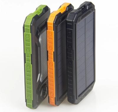 China Newest Solar Panel Charging Factory Outlet 10000mah Charger Waterproof 9 LED Flashlights 1 Compass Solar Power Bank For Android iPhone With Type-C for sale