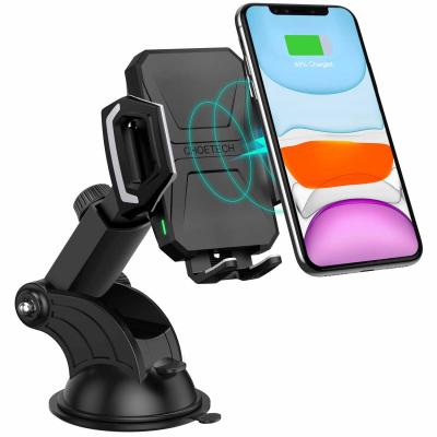 China Anti-Fire PC+ABS CHOETECH Certified Safe Qi Wireless Car Charging Stand 10W Wireless Charger for sale