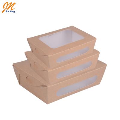 China Biodegradable Custom Brown Kraft Paper Food Cake Box With Window for sale