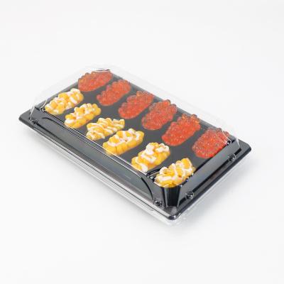 China Japanese High End Custom Disposable Plastic Sushi Take Out Box With Transparent Lid for sale