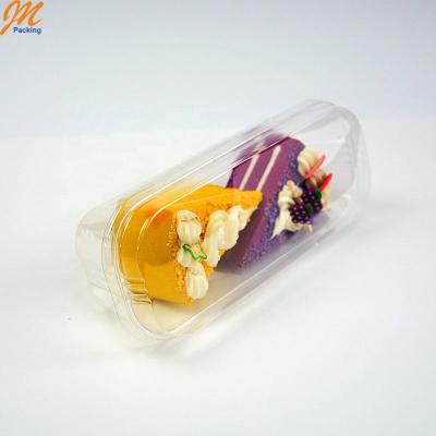 China Recyclable Clear Small Triangle Plastic Cake Box Packaging Dessert Packaging for sale