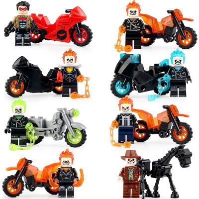 China Hot Selling Super Heroes Ghost Rider With Motorcycle Building Toy LG1002, Mini Action Number Set Model Building Blocks Toy Children Gifts for sale