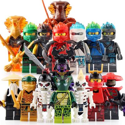 China Building Toy Hot Sale Super Heroes Lloyd Kai Jay Cole Zane Nya With Swords Mini Figures Ninja Weapons Set Building Blocks Toys For Children for sale