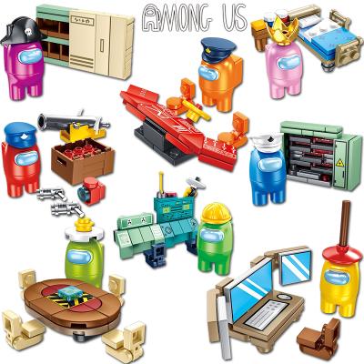 China HOT mg319 Building Toy Among Us Steam Space Imposter Crewmates Figures Plush Toy Mini Building Blocks Figures Toys Model For Kids Gift for sale