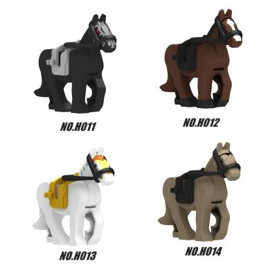 China Brown Horse Of The Rings Construction Toy Medieval Knight Horse Lord of the Horse Mini Action Figures Building Blocks for Children Gift Toys H010-H013 for sale