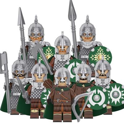 China Mini Action Figures Building Blocks Toy New Medieval Knight Lord Rohan Soldiers Warrior Weapon Armor Helmet Shield kids play KT1046 for sale