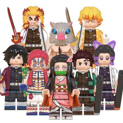 China Japanese Building Toy WM6116 Anime Cartoon Demon Demon Slayer Agatsuma Zenitsu Tanjirou Nezuko Zenitsu 3D New Set Mini Figures Toys For Kids Model for sale