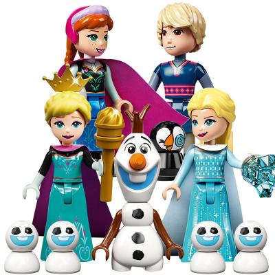 China Construction Toy New 66006-66010 Friends Anna Ariel Belle Elsa Cinderella Princess with Snowman Action Number Building Blocks Children Toys for sale