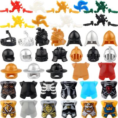 China Construction Toy Medieval Knights Lord Rings Dwarf Weapons Accessories Feather Helmet MOC Building Blocks Brick DIY Toys for sale