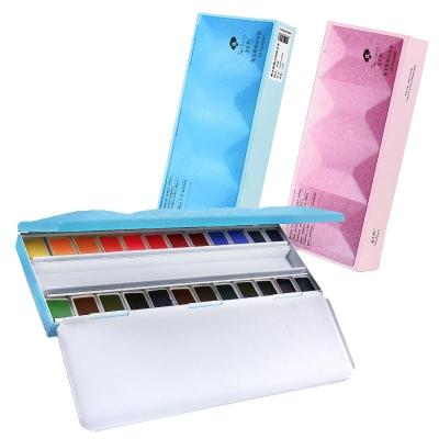 China Paul Rubens Watercolor Paint Set 24 Series Brilliant Metallic Colors Professional Solid Dye Art Supplies for Artist Amazing Gift 23.5*9.5*3.5 for sale