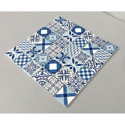 China Hot Selling Guangzhou Diy Blue Stone Mosaic Floor Tile 30.5x30.5cm Flooring Crafte for sale