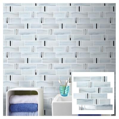 China Modern Crystal Glass Printer Back Splash Backsplash Parquet Kitchen Wall Mosaic Slab for sale