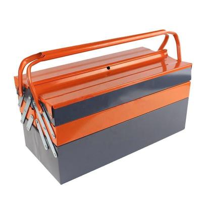 China Multi Function Portable Tool Box, Multifunctional Thick Mental Tool Storage Box with Organizer Tray, Double Clamshell Folding Tools Container for sale