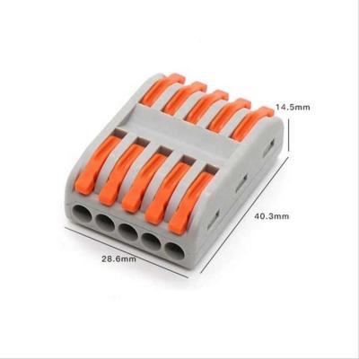 China Household quick terminal block high current splicing type wire connector 5 pin LED light connectors terminals for sale